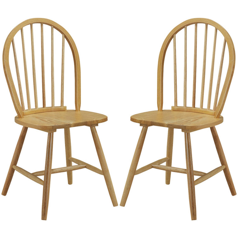 Set of 2 Vintage Windsor Wood Chair with Spindle Back for Dining Room