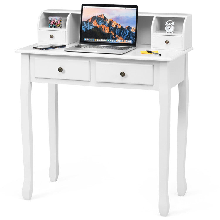 Removable Floating Organizer 2-Tier Mission Home Computer Vanity Desk