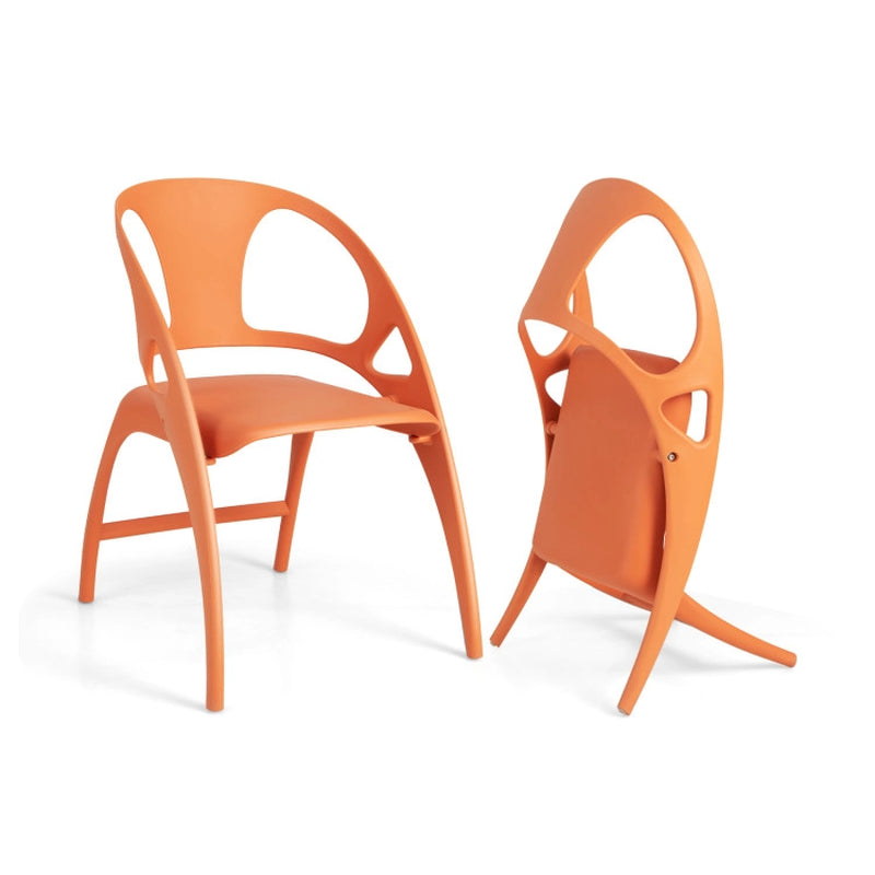 Folding Dining Chairs Set of 2 with Armrest and High Backrest