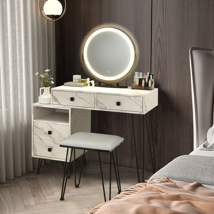 Modern Dressing Table with Storage Cabinet