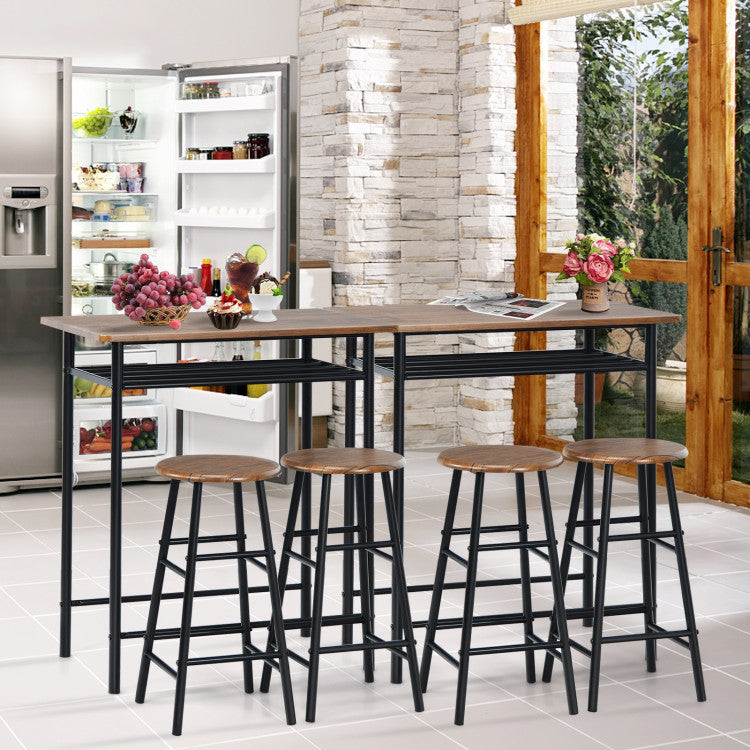 3 Pieces Bar Table Set with 2 Stools