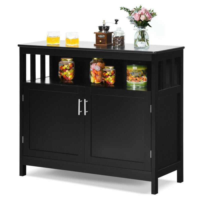 Kitchen Buffet Server Sideboard Storage Cabinet with 2 Doors and Shelf