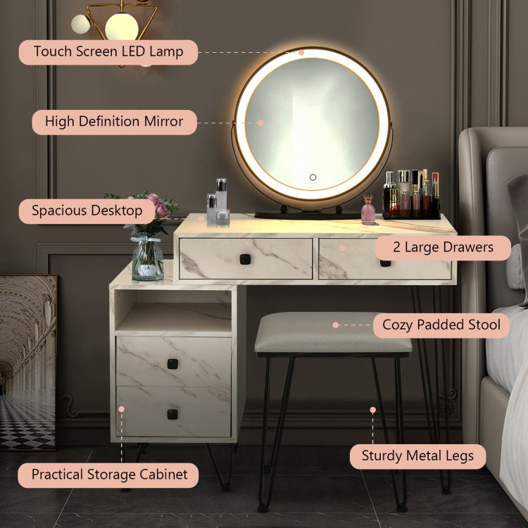 Modern Dressing Table with Storage Cabinet