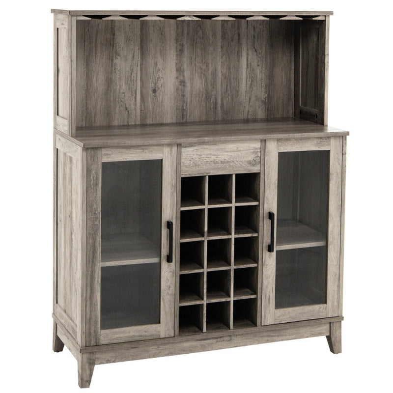 Buffet Hutch Cabinet with Removable Wine Rack for Kitchen