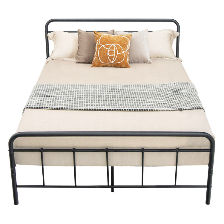 Heavy Duty Metal Platform Bed Frame with Headboard