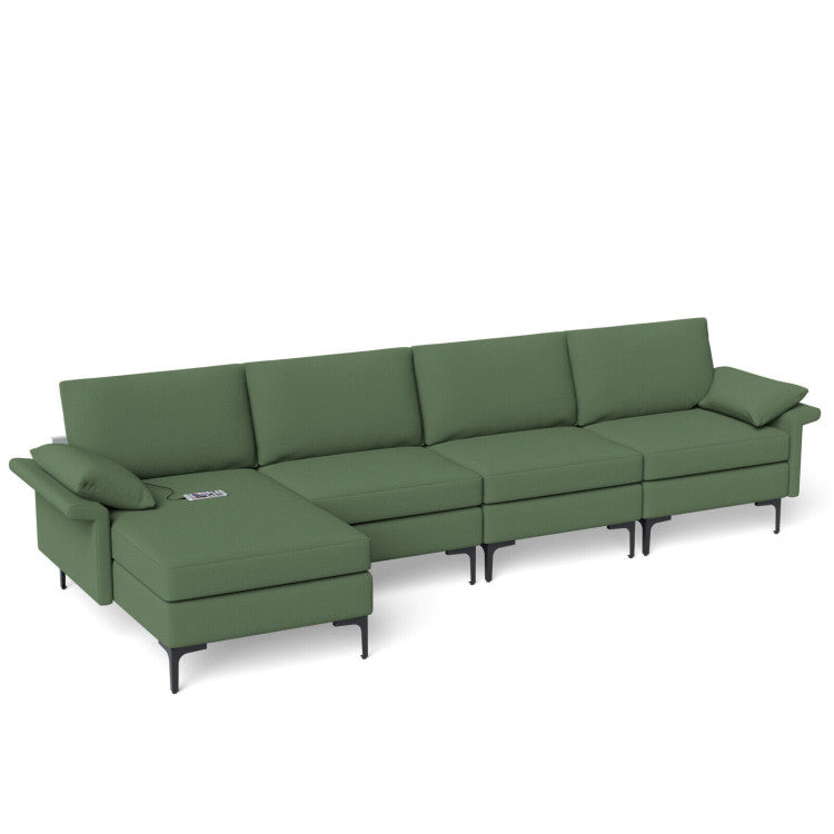 Extra Large L-Shaped Sectional Sofa with Reversible Chaise