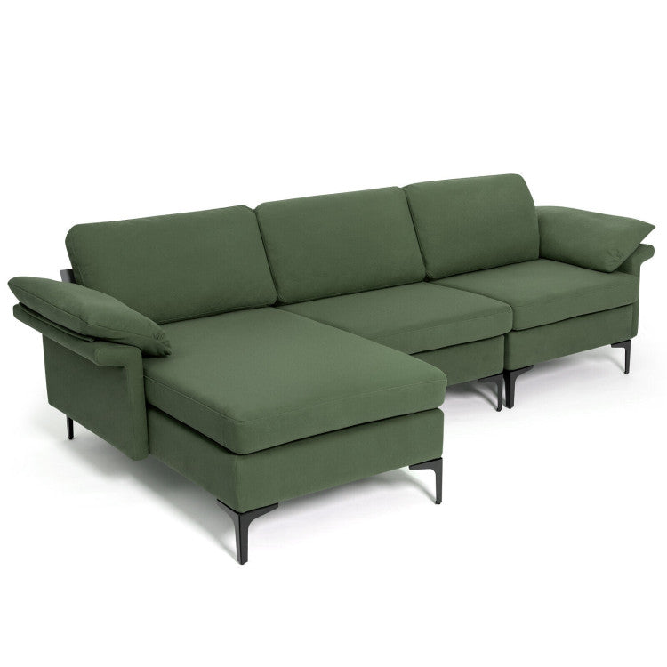 Extra Large L-Shaped Sectional Sofa with Reversible Chaise