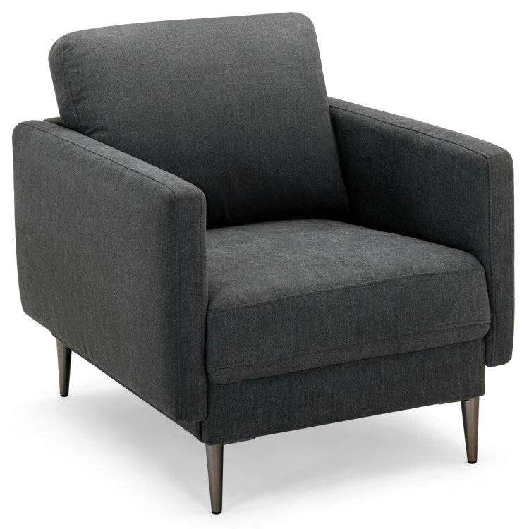 Modern Upholstered Accent Chair with Removable Backrest Cushion