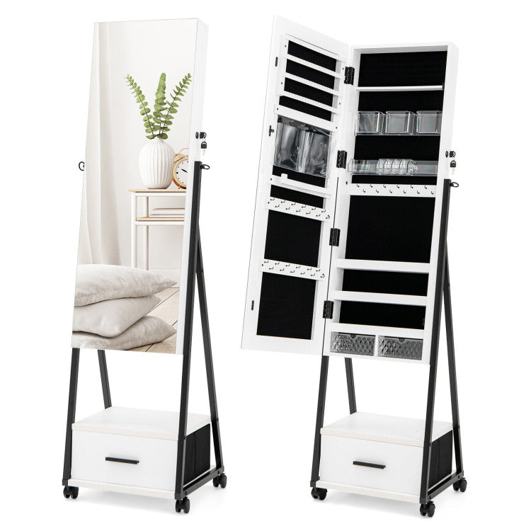 Jewelry Cabinet with Full-Length Mirror