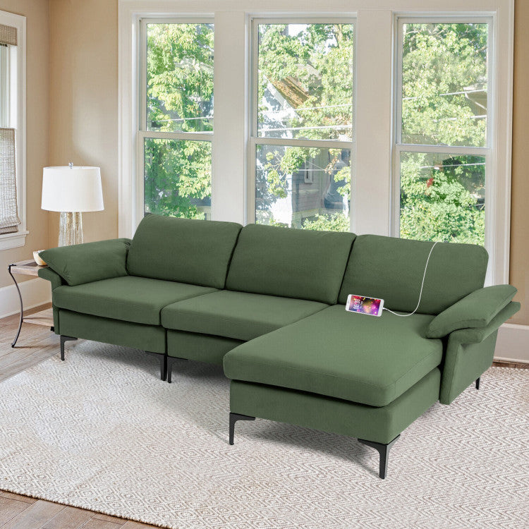 Extra Large L-Shaped Sectional Sofa with Reversible Chaise