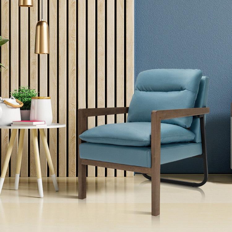 Single Sofa Chair with Extra-Thick Padded Backrest