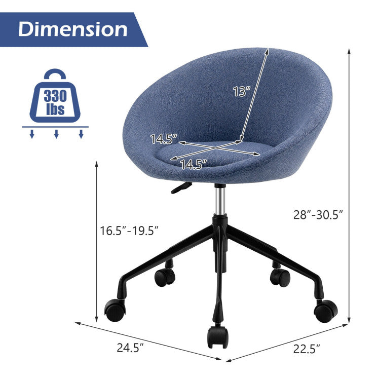 Adjustable Swivel Accent Chair with round Back