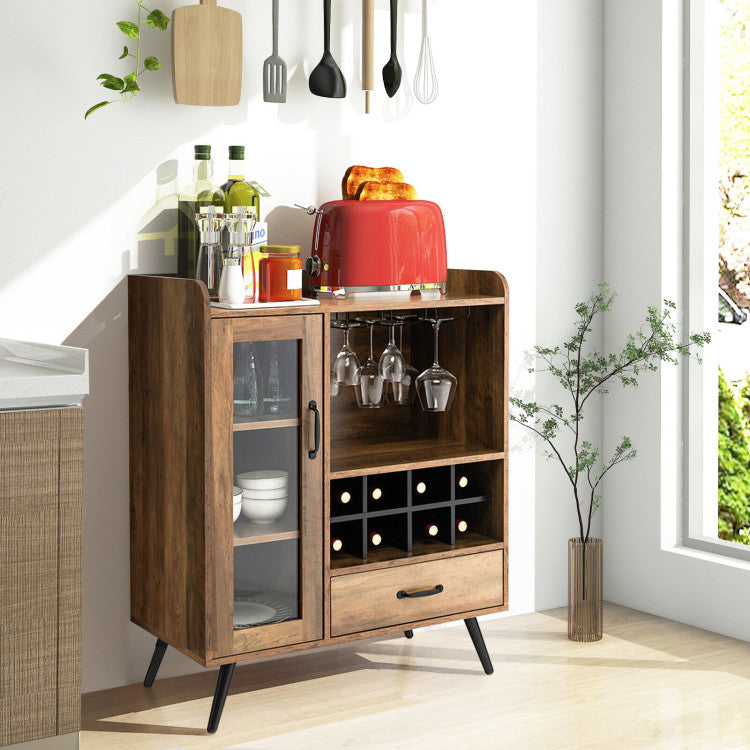 Buffet Sideboard with Removable Wine Rack and Glass Holder