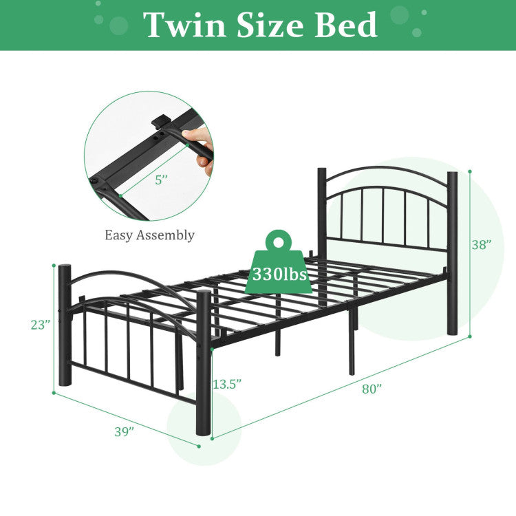 Modern Platform Bed with Headboard and Footboard