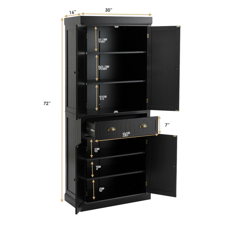 Traditional Freestanding Storage Cabinet with Adjustable Shelves and Drawer