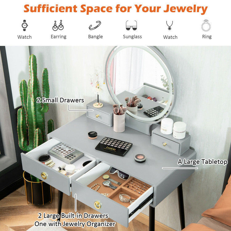 Vanity Table Set with Mirror