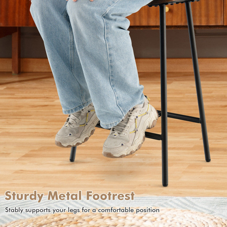 Industrial Saddle Seat Stool with Metal Legs and Adjustable Foot Pads