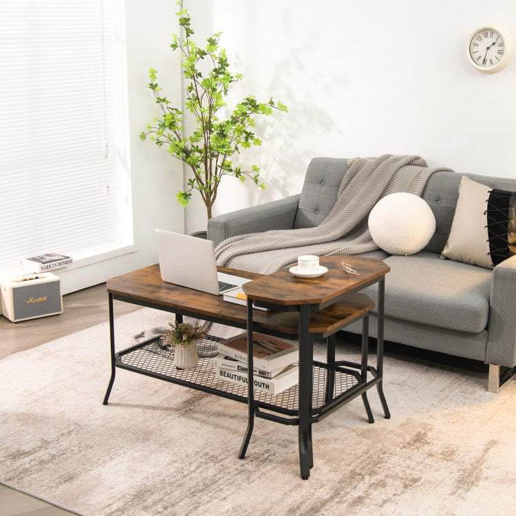 Narrow End Table with Rustic Wood Grain and Stable Steel Frame