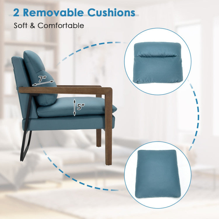 Single Sofa Chair with Extra-Thick Padded Backrest