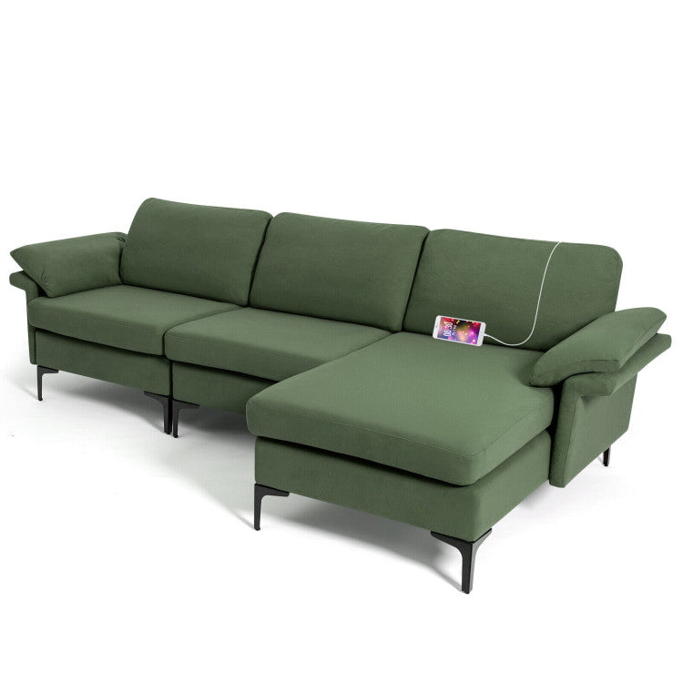 Extra Large L-Shaped Sectional Sofa with Reversible Chaise