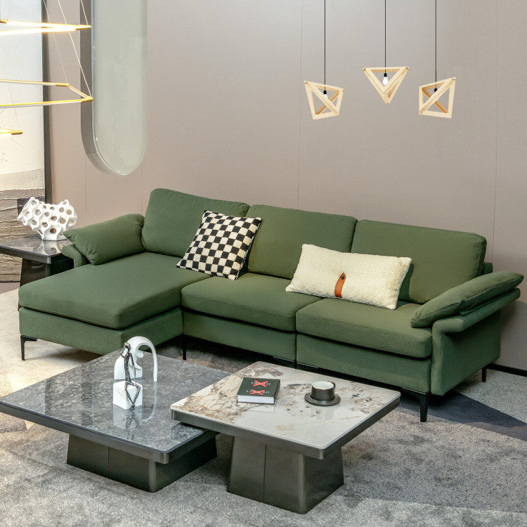 Extra Large L-Shaped Sectional Sofa with Reversible Chaise