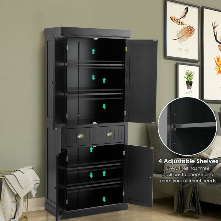 Traditional Freestanding Storage Cabinet with Adjustable Shelves and Drawer