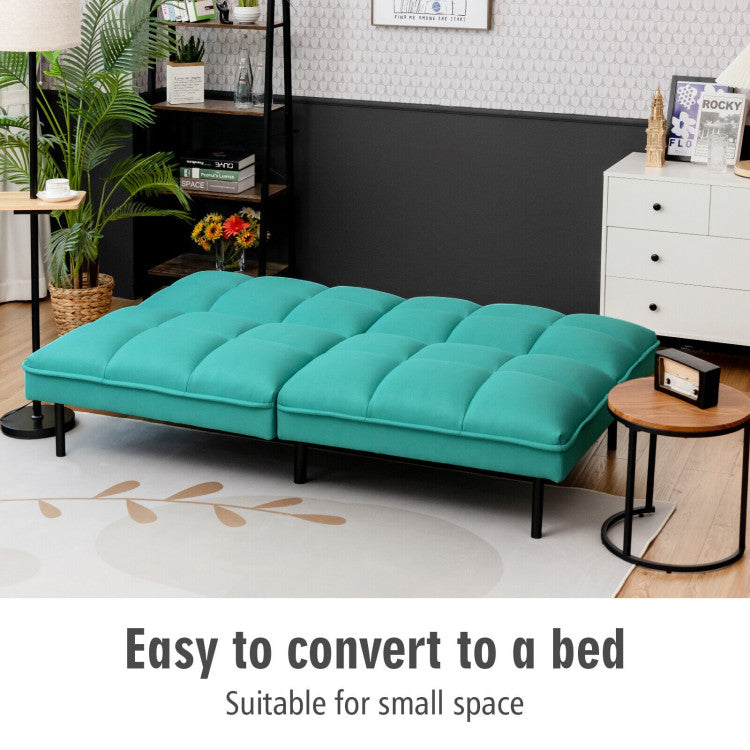 Modern Convertible Futon Sofa Bed with 3-Level Adjustable Backrest Angle