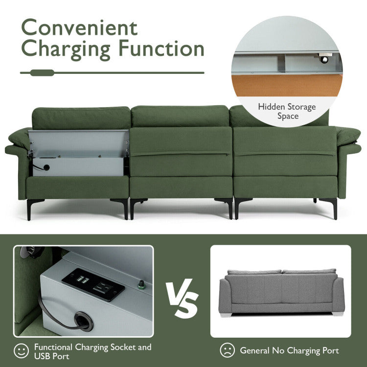 Extra Large L-Shaped Sectional Sofa with Reversible Chaise