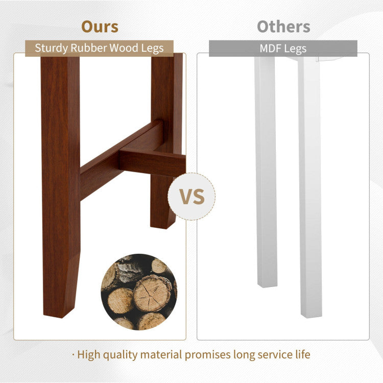 Counter Height Bar Table with 3-Tier Storage Shelves for Home Restaurant