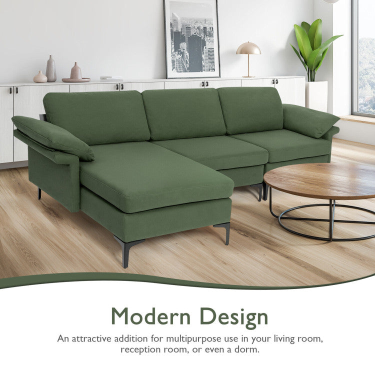 Extra Large L-Shaped Sectional Sofa with Reversible Chaise