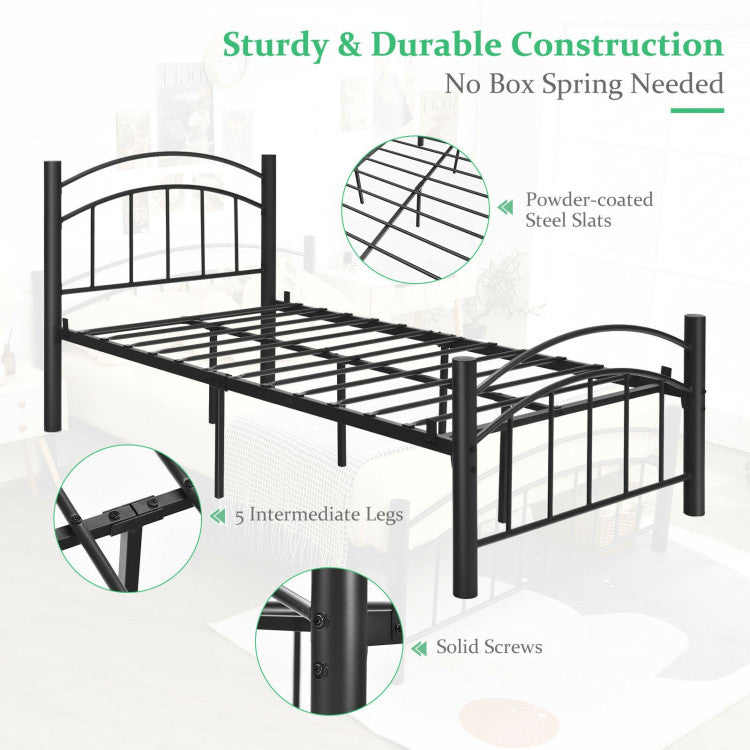 Modern Platform Bed with Headboard and Footboard