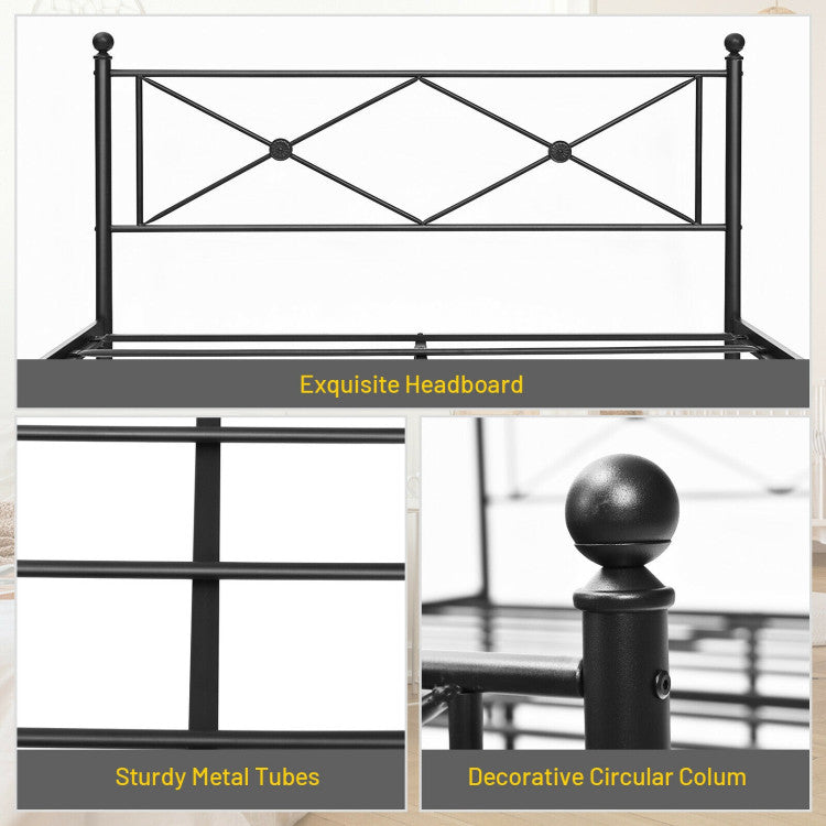 Full/Queen Size Metal Bed Frame Platform with Headboard