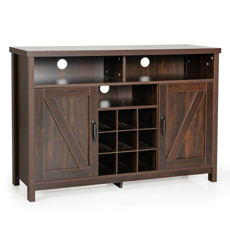 Farmhouse Sideboard with Detachable Wine Rack and Cabinets