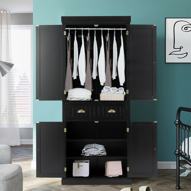 Traditional Freestanding Storage Cabinet with Adjustable Shelves and Drawer