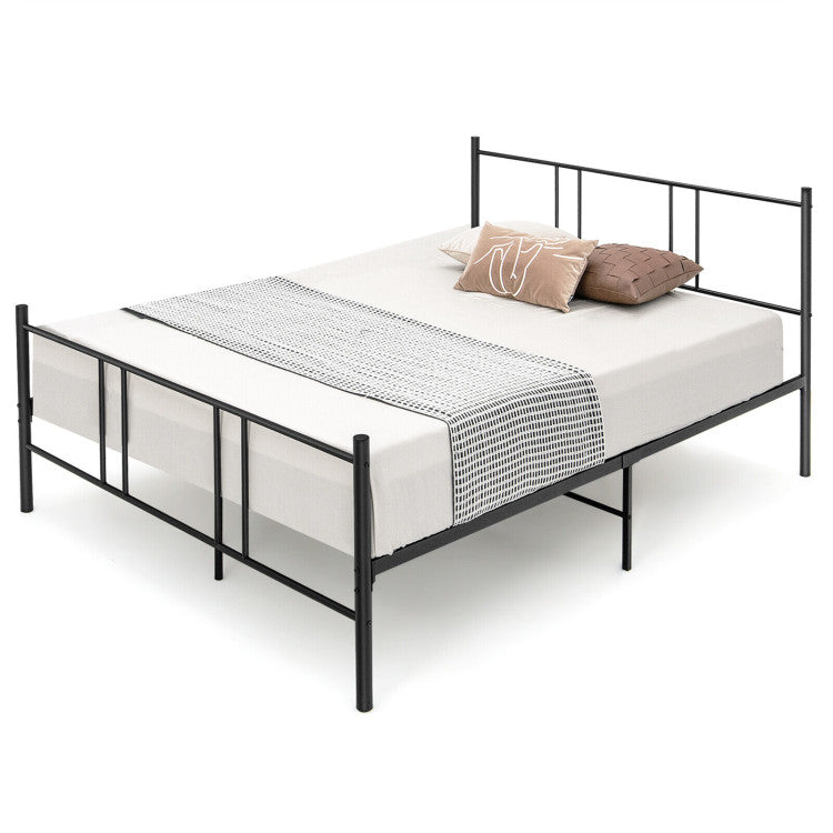 Full/Queen Size Platform Bed Frame with High Headboard