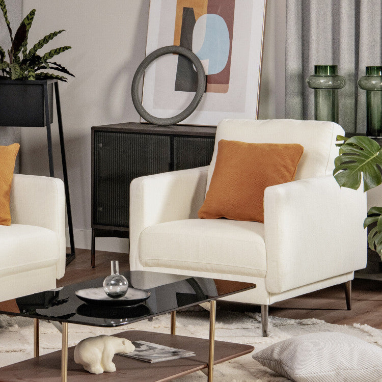 Modern Upholstered Accent Chair with Removable Backrest Cushion