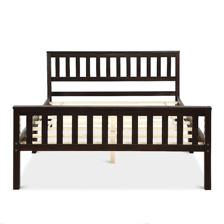 Deluxe Solid Wood Platform Bed with Headboard and Footboard