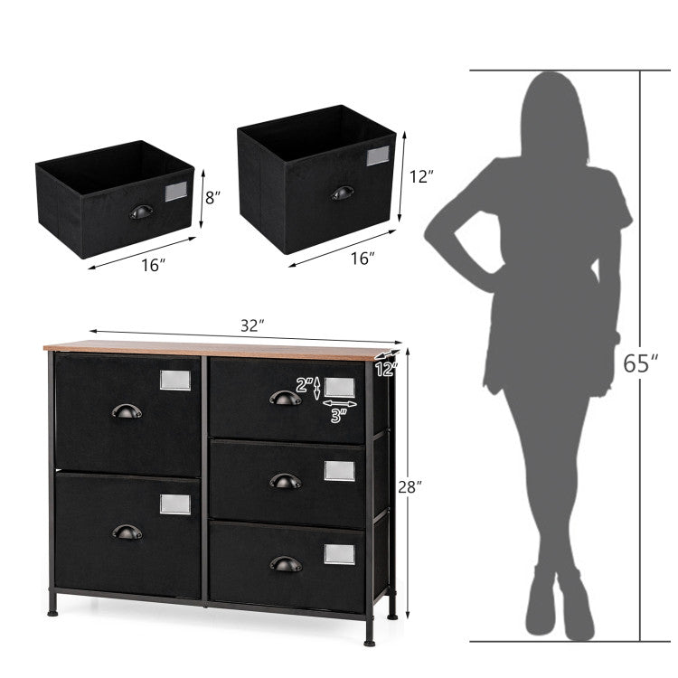 5-Drawer Storage Dresser for Bedroom and Entryway