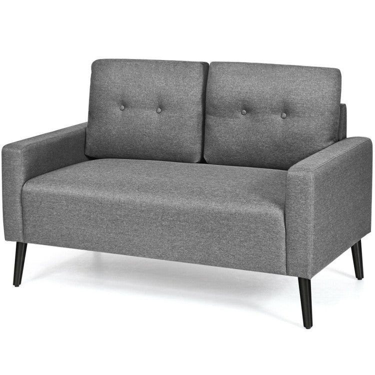 55 Inch Modern Upholstered Sofa Couch with Cloth Cushion