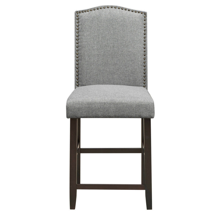 Upholstered Counter Height Bar Stools with S-Shaped Spring Thick Cushion