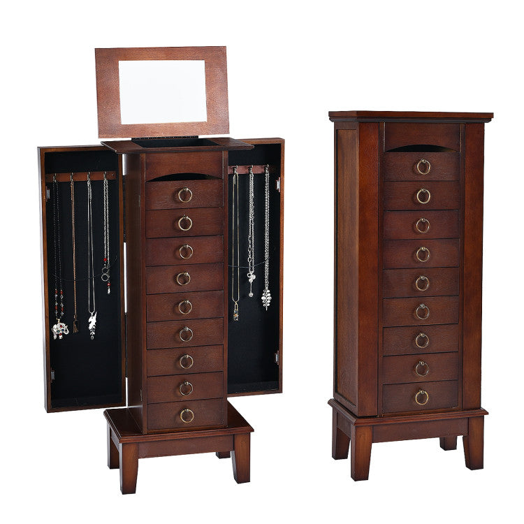 Wooden Jewelry Cabinet Storage Organizer with 6 Drawers