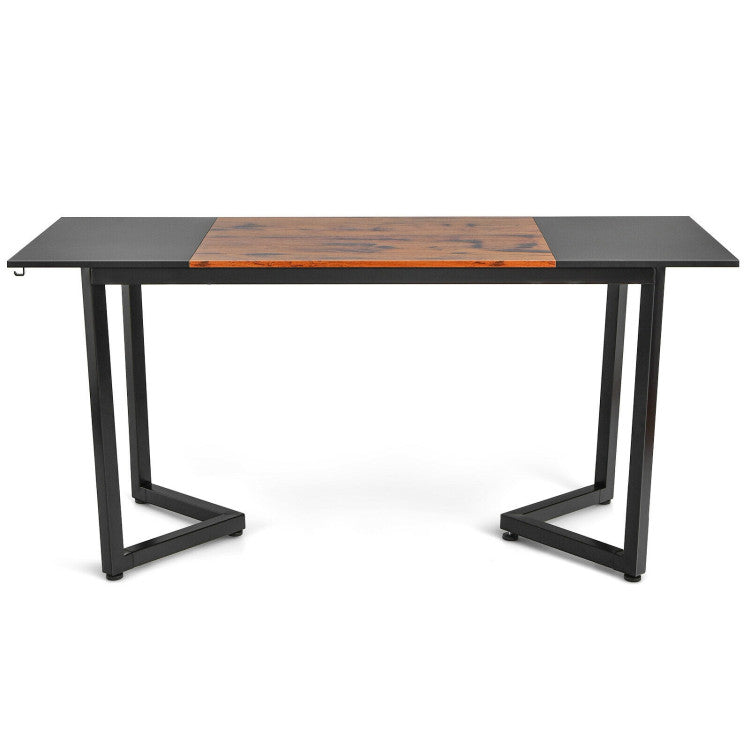 63-Inch Large Computer Desk with Splice Board for Home and Office