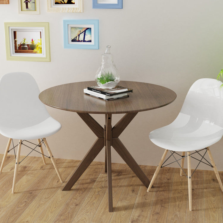 35 Inch Modern round Wood Dining Table with Solid Legs