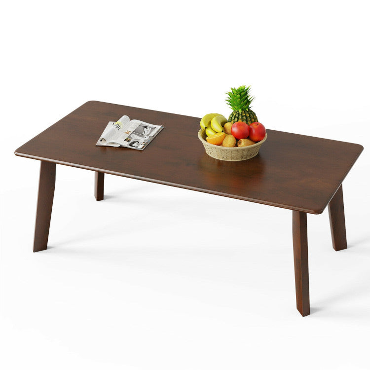 Rectangular Modern Wooden Coffee Table with Rubber Leg