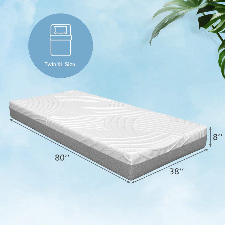 Twin XL Bed Mattress Gel Memory Foam Convoluted Foam for Adjustable Bed