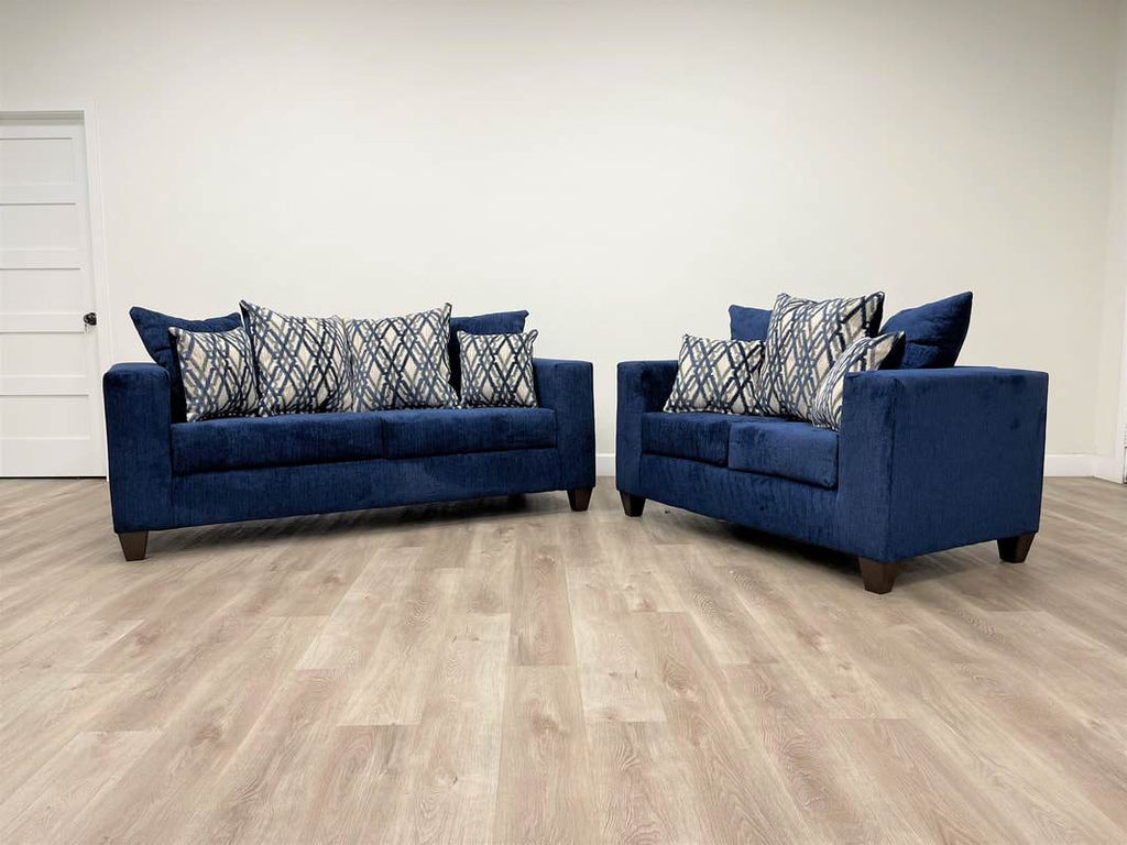 Blue 2PC Sofa & Loveseat Set - StafforaFurniture