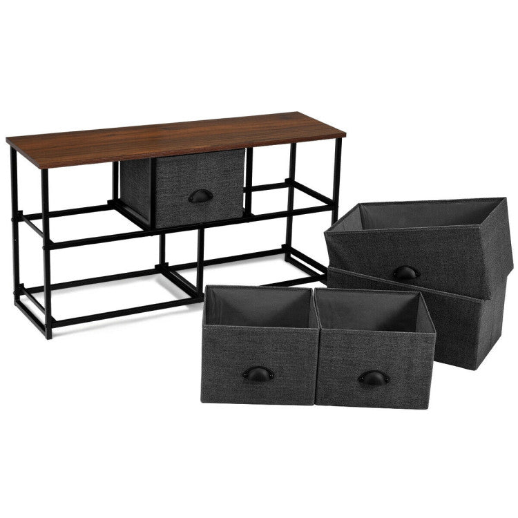 Dresser Storage Tower with 5 Foldable Cloth Storage Cubes