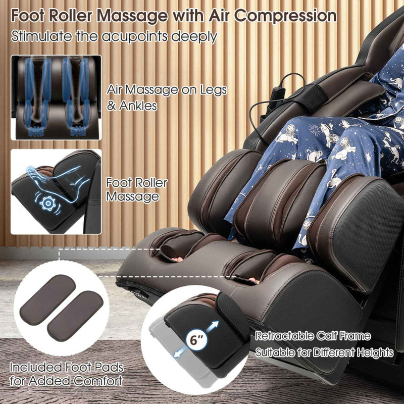 Zero Gravity Sl-Track Electric Shiatsu Massage Chair with Intelligent Voice Control