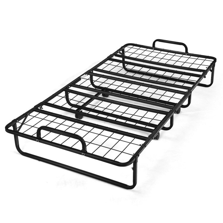 Twin Size Metal Folding Bed with 4 Inch Foam Mattress