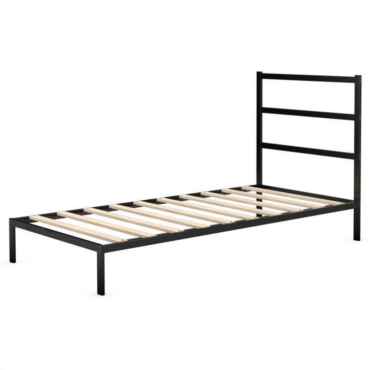 Twin/Full Size Metal Bed Platform Frame with Headboard.